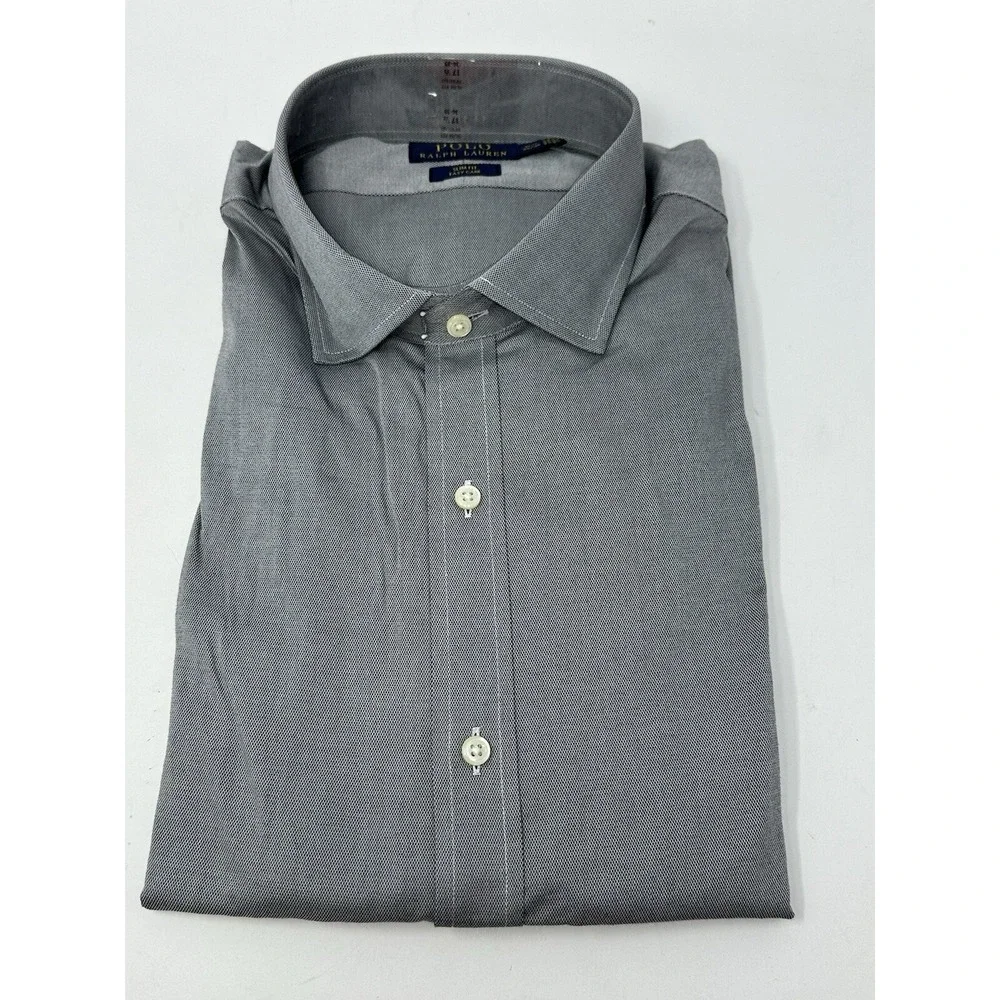 NWT Polo Ralph Lauren Gray Men's Slim Fit Easy Care Sz 16.5 32/33 Shirt X1